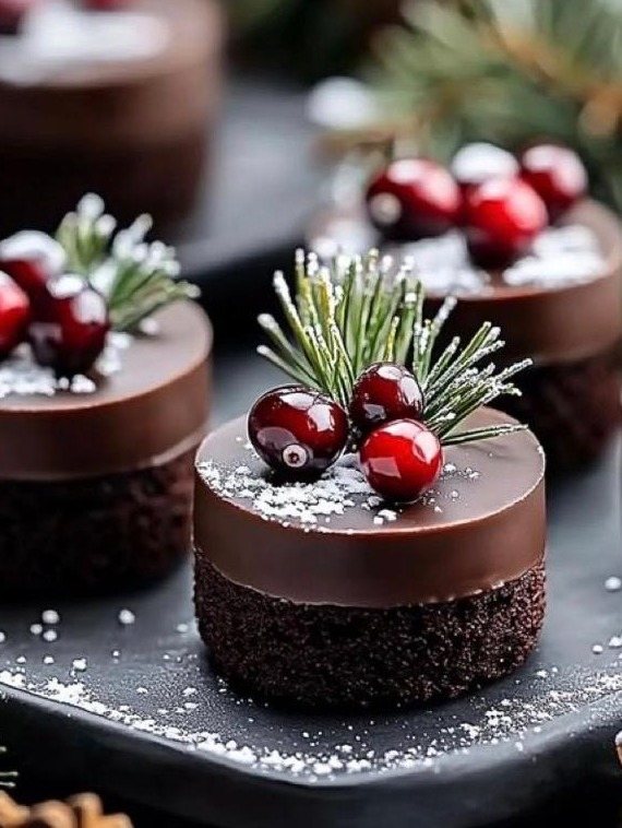 Schokoladen-Mousse mit Cranberrys